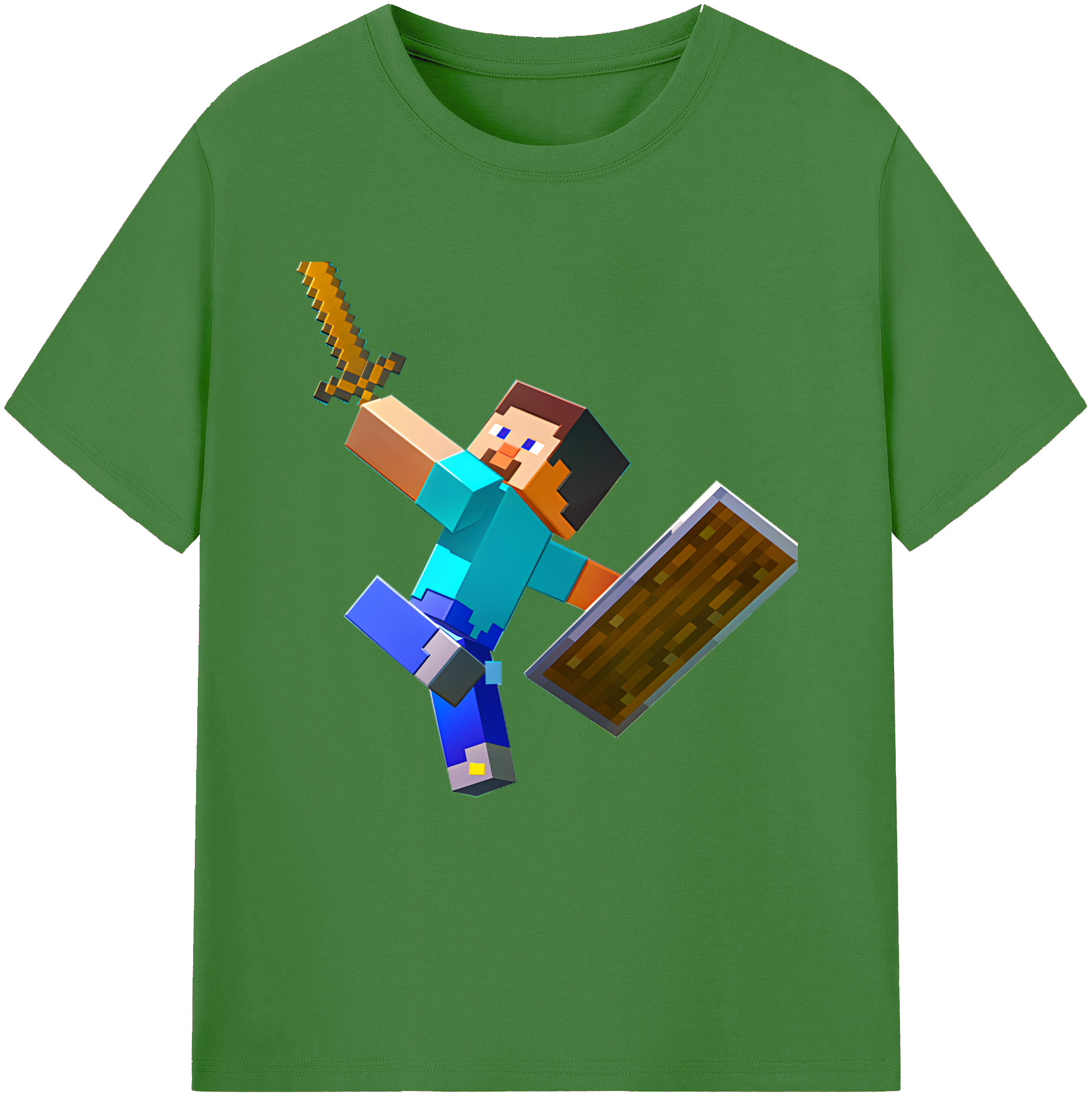 （画像用） マインクラフト ブロックの世界 Minecraft MC Block world レディースカジュアルプリントTシャツ（綿100％）